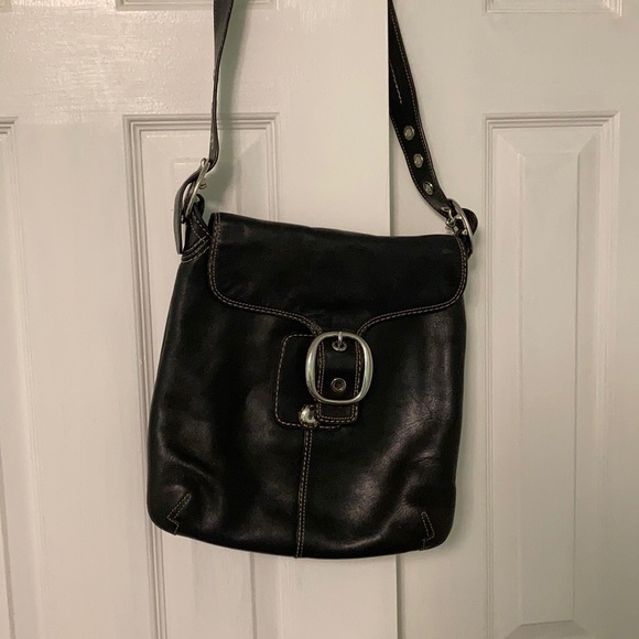 Black leather Coach bag